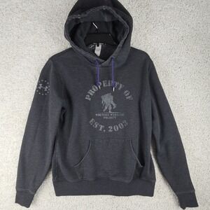 Under Armour Wounded Warrior WWP Women's Charcoal Gray Purple Hoodie Size Medium